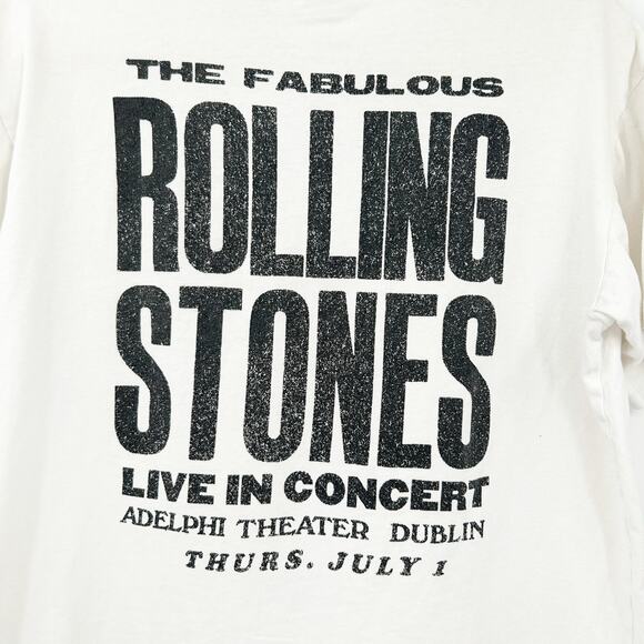 H&M Womens Oversized The Rolling Stones Graphic‎ T Shirt Band Tee Size XS White - Picture 5 of 6